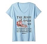 Damen Tempelritter Christen Templer Bibel Proverbs Christliches T-Shirt mit V-Ausschnitt
