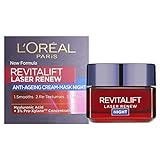 L'Oreal verjüngende Nachtcreme - Revitalift Laser Renew Cream-Mask Night, 1er Pack (1 x 50 ml)